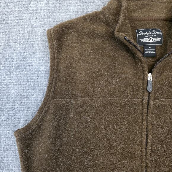 Straight Down Vest Womens XL Brown Fleece Shinnecock Golf 1891 Full Zip Pockets - Picture 7 of 16